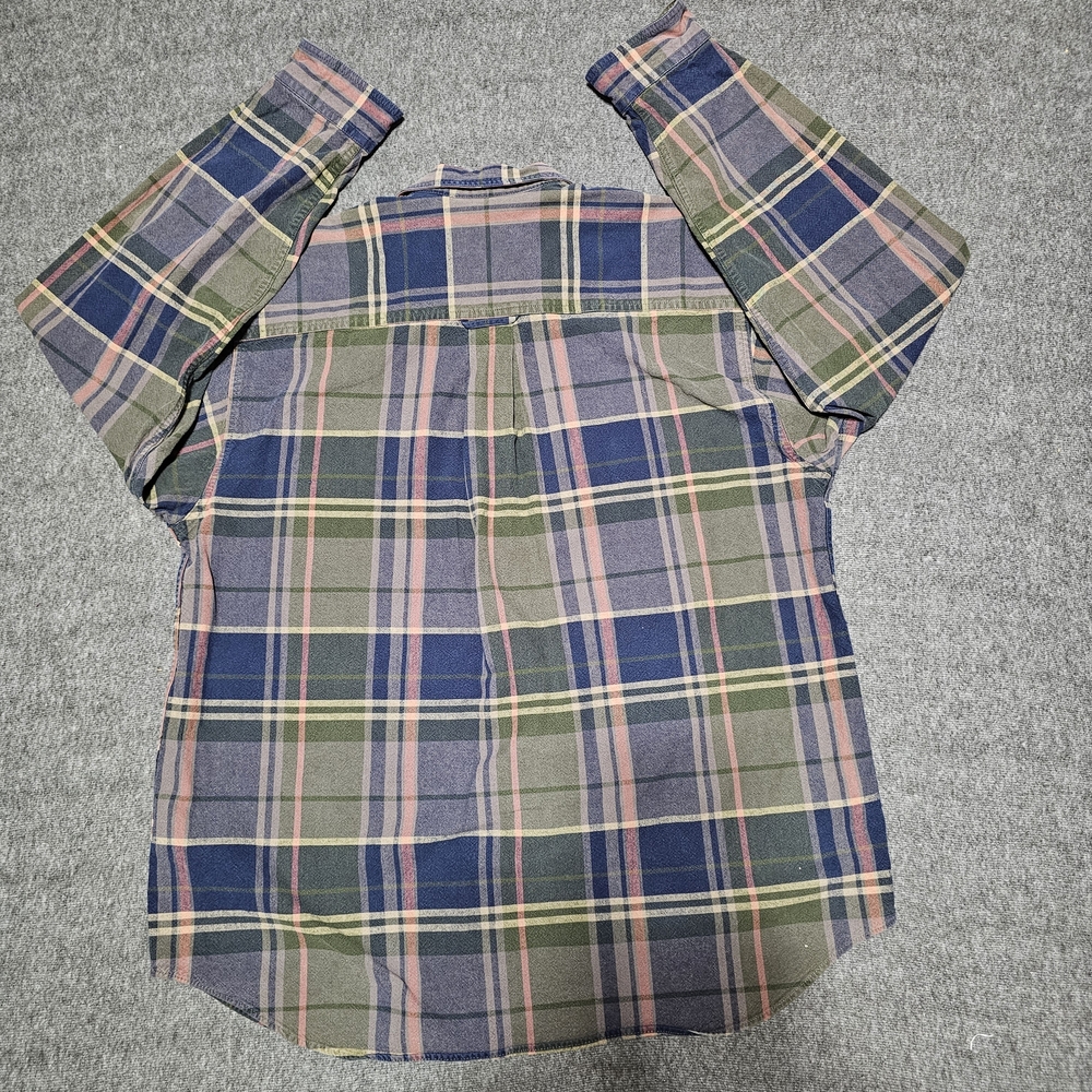 Vintage Eddie Bauer Elkhorn Canvas Plaid Flannel Shirt XL - Picture 2 of 5